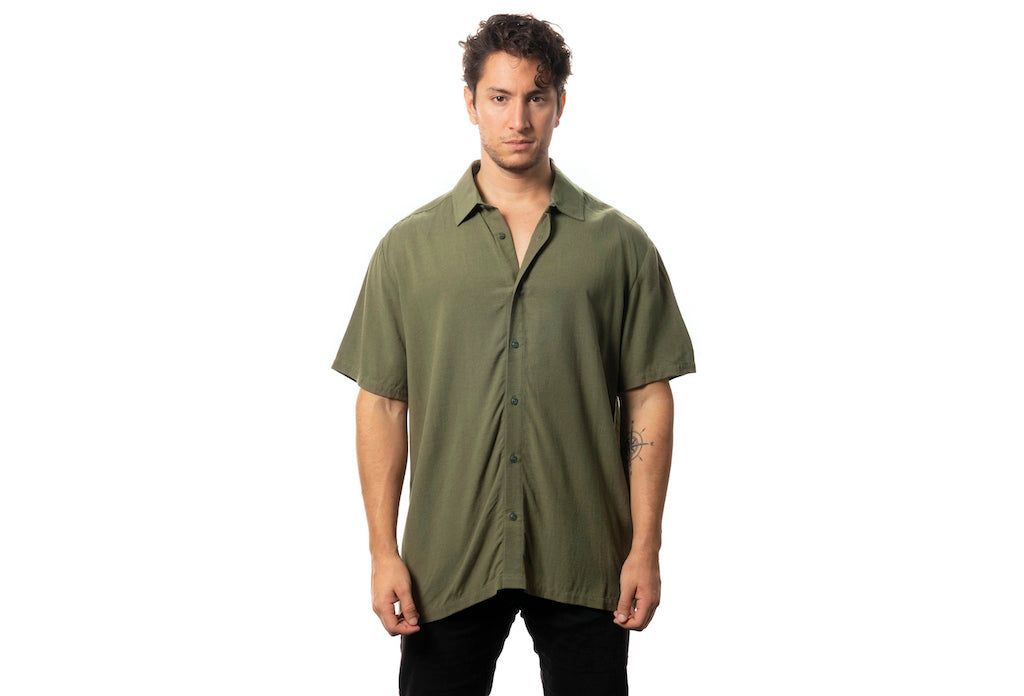 Chemise manche courte kaki  - Evolve Skateboards basic